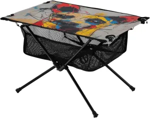 Camping Table Lightweight Portable Folding Table with Mesh Storage Net Watercolor Dog Ideal for Camping Hiking Beach Picnic Travel Backyard