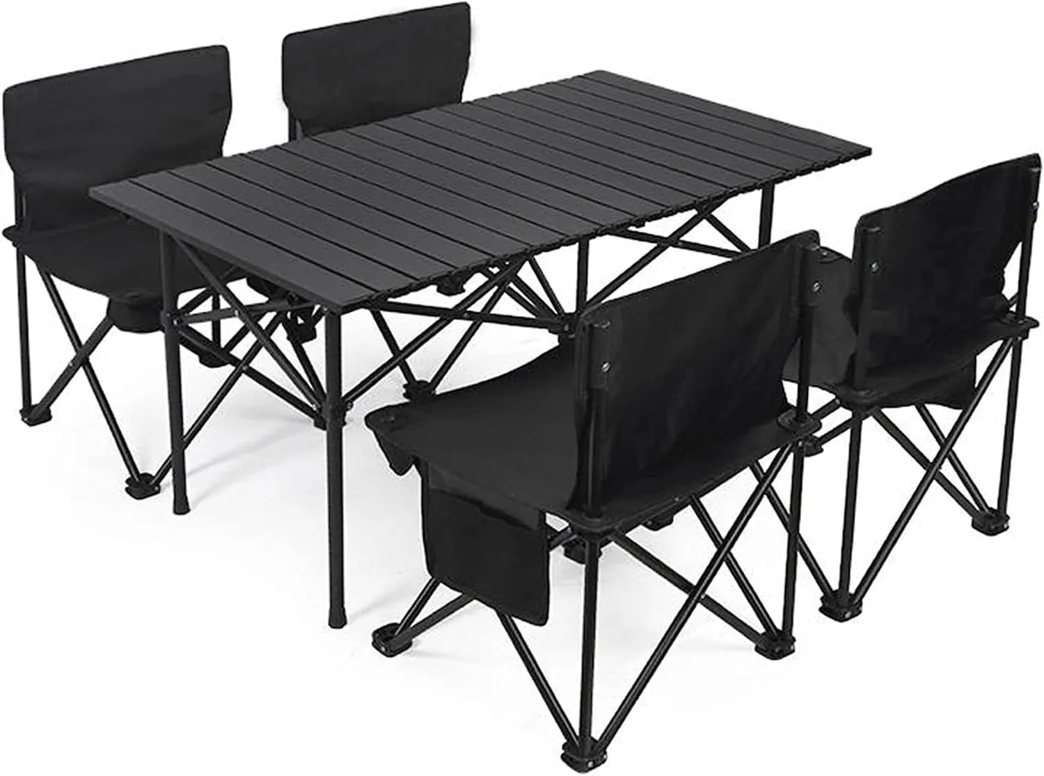Camping Tables Roll-Top Table with Bag Outdoor Folding Picnic Table Quick Installation Garden Table for Sand Hiking Travel Camp Balcony BBQ Party