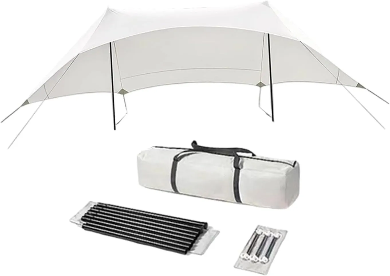 Camping Tarp Camping Canopy Gear Versatile Sun Protection with Storage Bag Tent Tarp for Backpacking Beach Yard Garden Travel, Height 2.1m