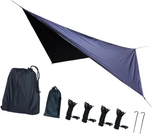Camping Tarp Camping Tent Tarp Hammock Canopy Rain Awning for Outdoor Activities, Black