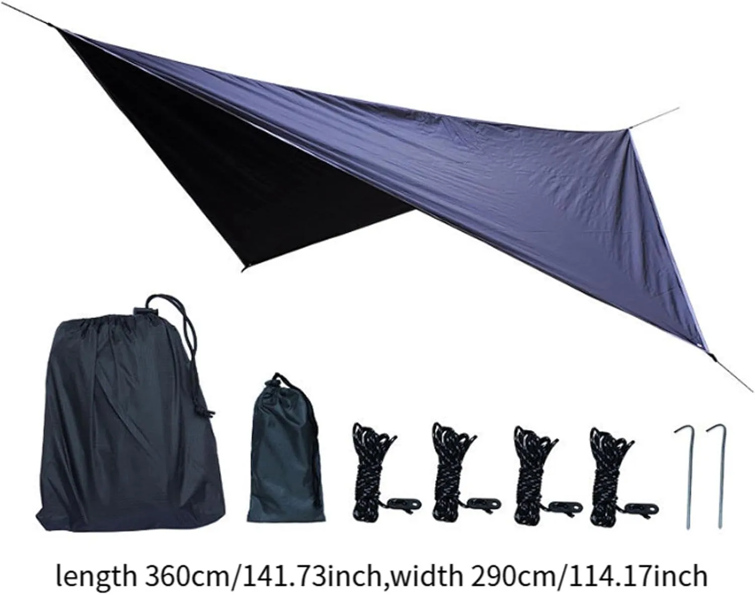 Camping Tarp Camping Tent Tarp Hammock Canopy Rain Awning for Outdoor Activities, Black