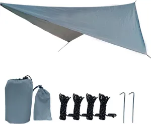 Camping Tarp Hammock Canopy Easily Set up Lightweight Camping Canopy Tent Tarp for Garden Picnic Traveling Backpacking Hiking, Gray