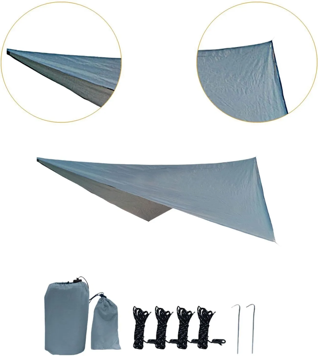 Camping Tarp Hammock Canopy Easily Set up Lightweight Camping Canopy Tent Tarp for Garden Picnic Traveling Backpacking Hiking, Gray