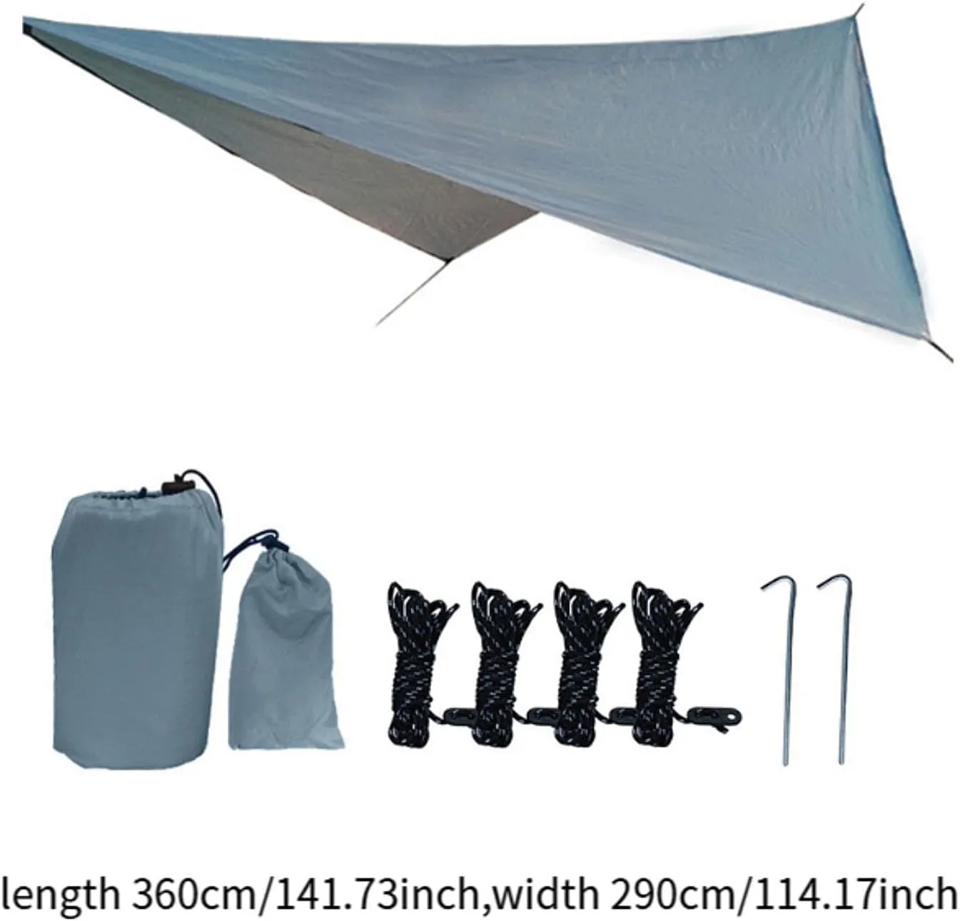 Camping Tarp Hammock Canopy Easily Set up Lightweight Camping Canopy Tent Tarp for Garden Picnic Traveling Backpacking Hiking, Gray