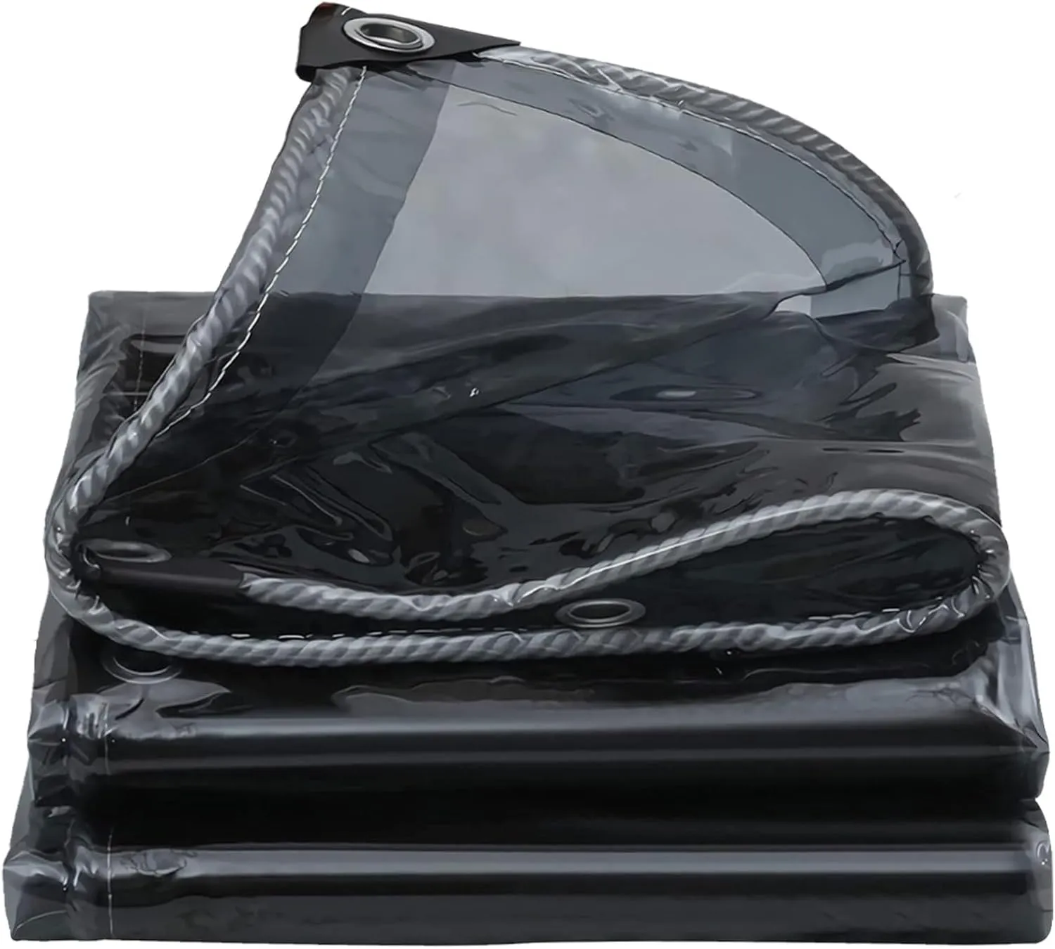 Camping Tarp, Heavy Duty PVC Cover Black Translucent Tarp Sheet for Porch Patio Garden Greenhouse Plants Pet Roof(1.2x1.2m)