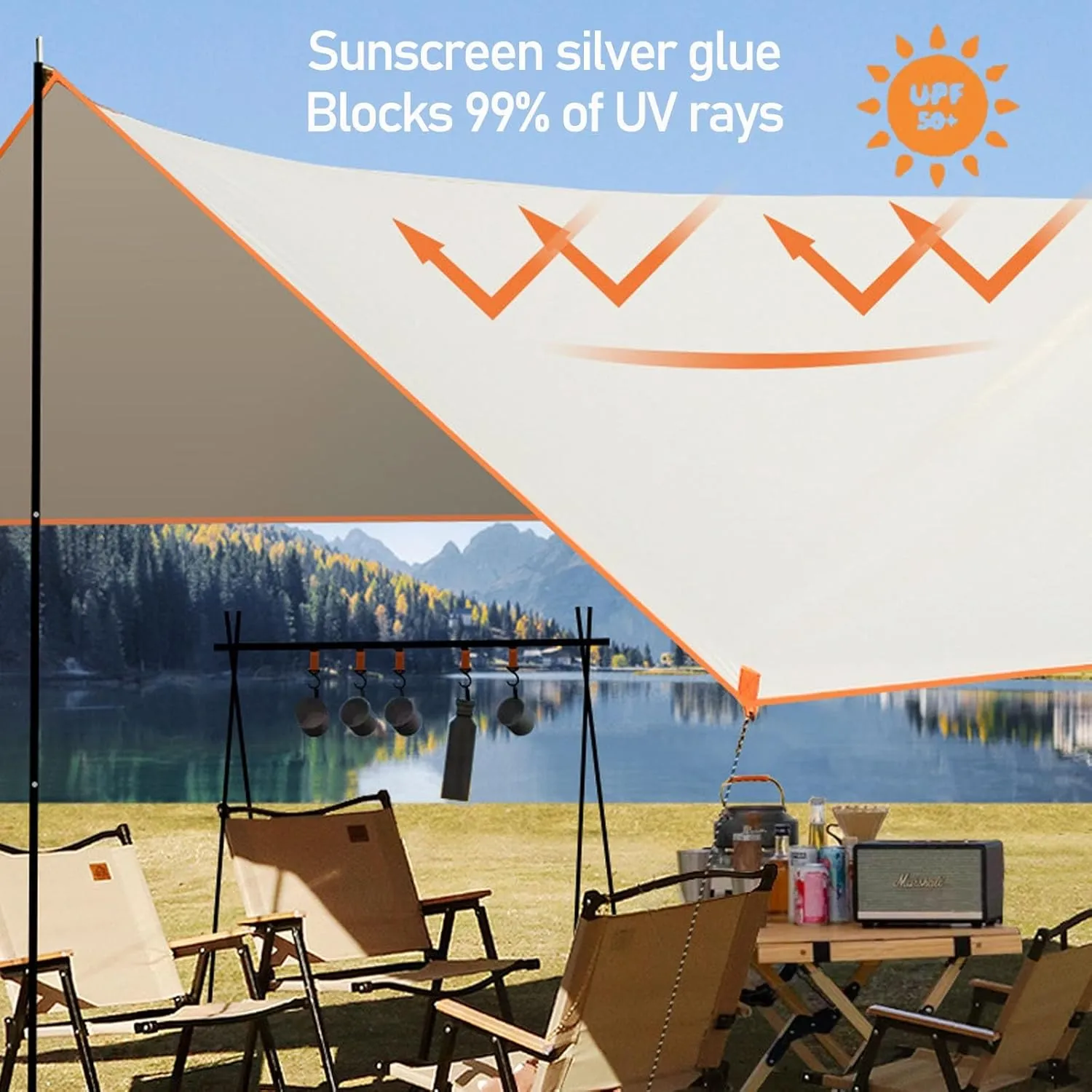 Camping Tarp, Lightweight Car Awning Sunshade, Beach Tent Sun Shelter, Shade Sail for Outdoor,Traveling, Hilking (Size : A)