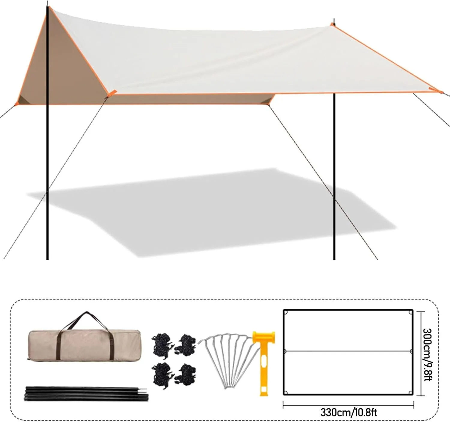 Camping Tarp, Lightweight Car Awning Sunshade, Beach Tent Sun Shelter, Shade Sail for Outdoor,Traveling, Hilking (Size : A)