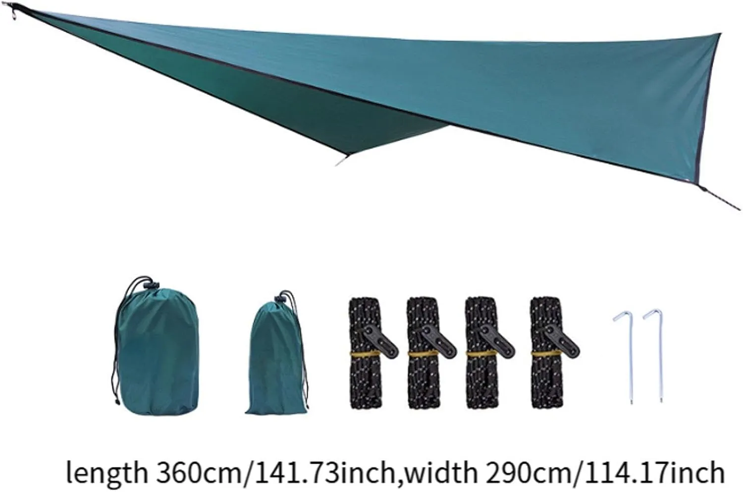 Camping Tarp Rain Awning Accessories Portable Camping Tent Tarp Canopy for Hiking Outdoor Activities Traveling Garden, Dark Green