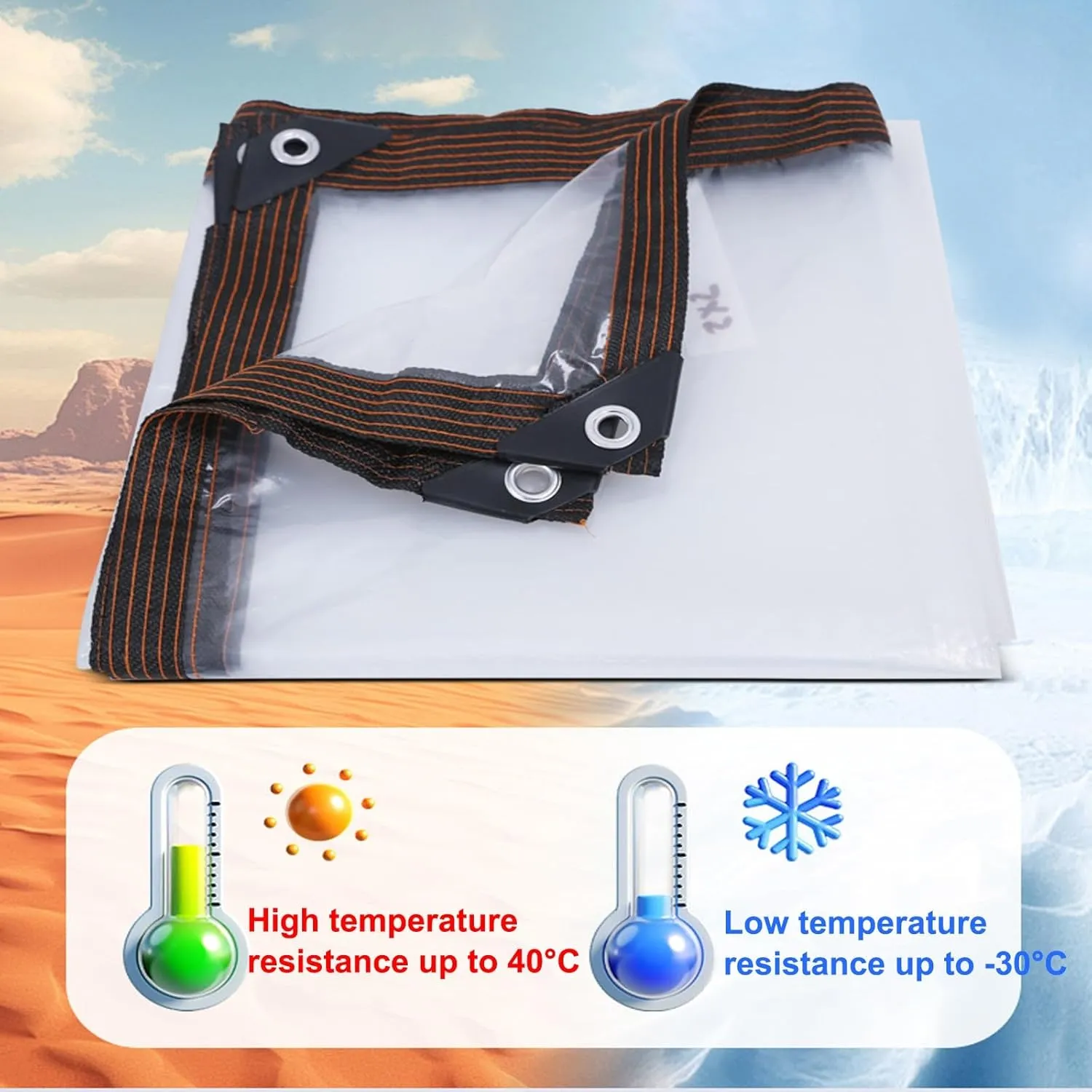 Camping Tarp Under Tent, Tarps Heavy Duty Waterproof, Transparent Tarpaulin, Waterproof Polyethylene Tarpaulin, for Greenhouse Tarpaulin, Outdoor Curtains, Pavilion Side Walls