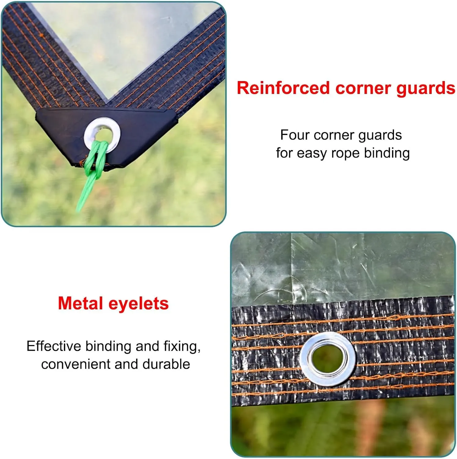 Camping Tarp Under Tent, Tarps Heavy Duty Waterproof, Transparent Tarpaulin, Waterproof Polyethylene Tarpaulin, for Greenhouse Tarpaulin, Outdoor Curtains, Pavilion Side Walls