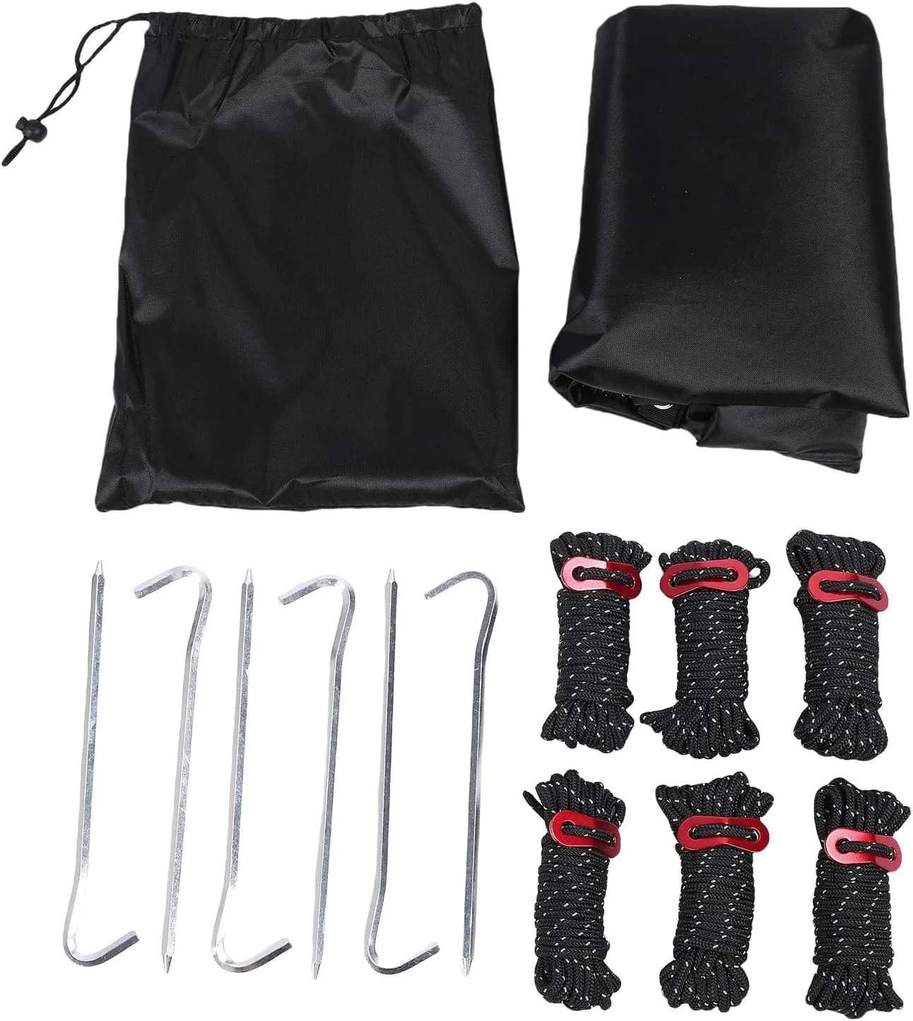 Camping Tarp, Water Proof & Wind Proof Outdoor Camping Traveling Awning Backpacking Tarp Shelter, Camping Shelter Canopy with Ground Nail & Wind Rope, Tent Accessories