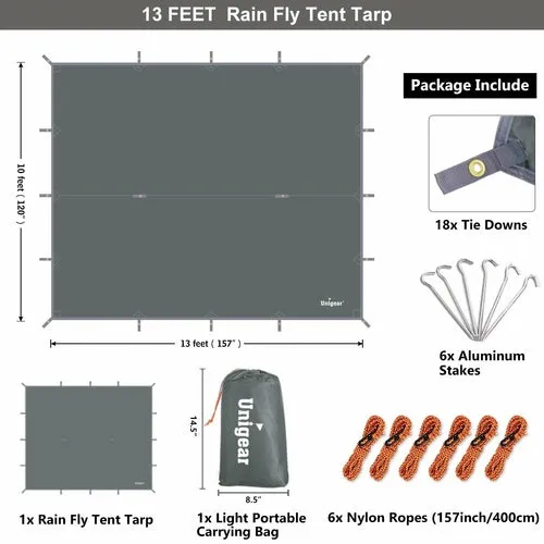 Camping Tarp Waterproof Rain Shelter - Camping Shade Canopy Hammock Tent - Large Heavy Duty Tent Tarp for Outdoor