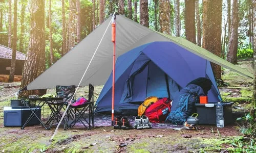 Camping Tarp Waterproof Rain Shelter - Camping Shade Canopy Hammock Tent - Large Heavy Duty Tent Tarp for Outdoor