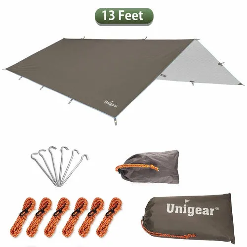 Camping Tarp Waterproof Rain Shelter - Camping Shade Canopy Hammock Tent - Large Heavy Duty Tent Tarp for Outdoor