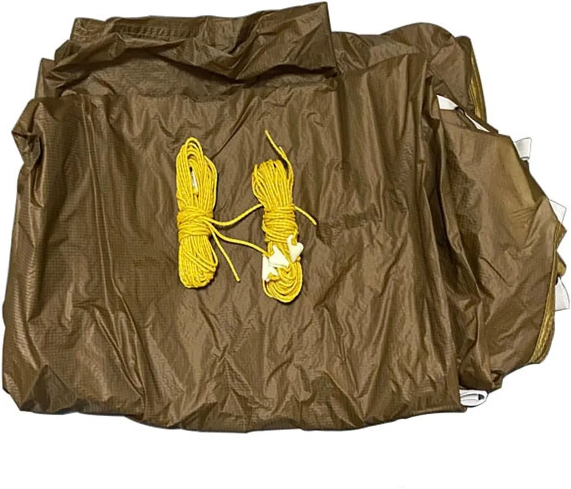 Camping Tarp,3 * 3m 4 * 3m 5 * 3m 15d Nylon Silicone Coating Outdoor Caming Tent Tarp (Color : Khaki, Size : 3 * 3m)