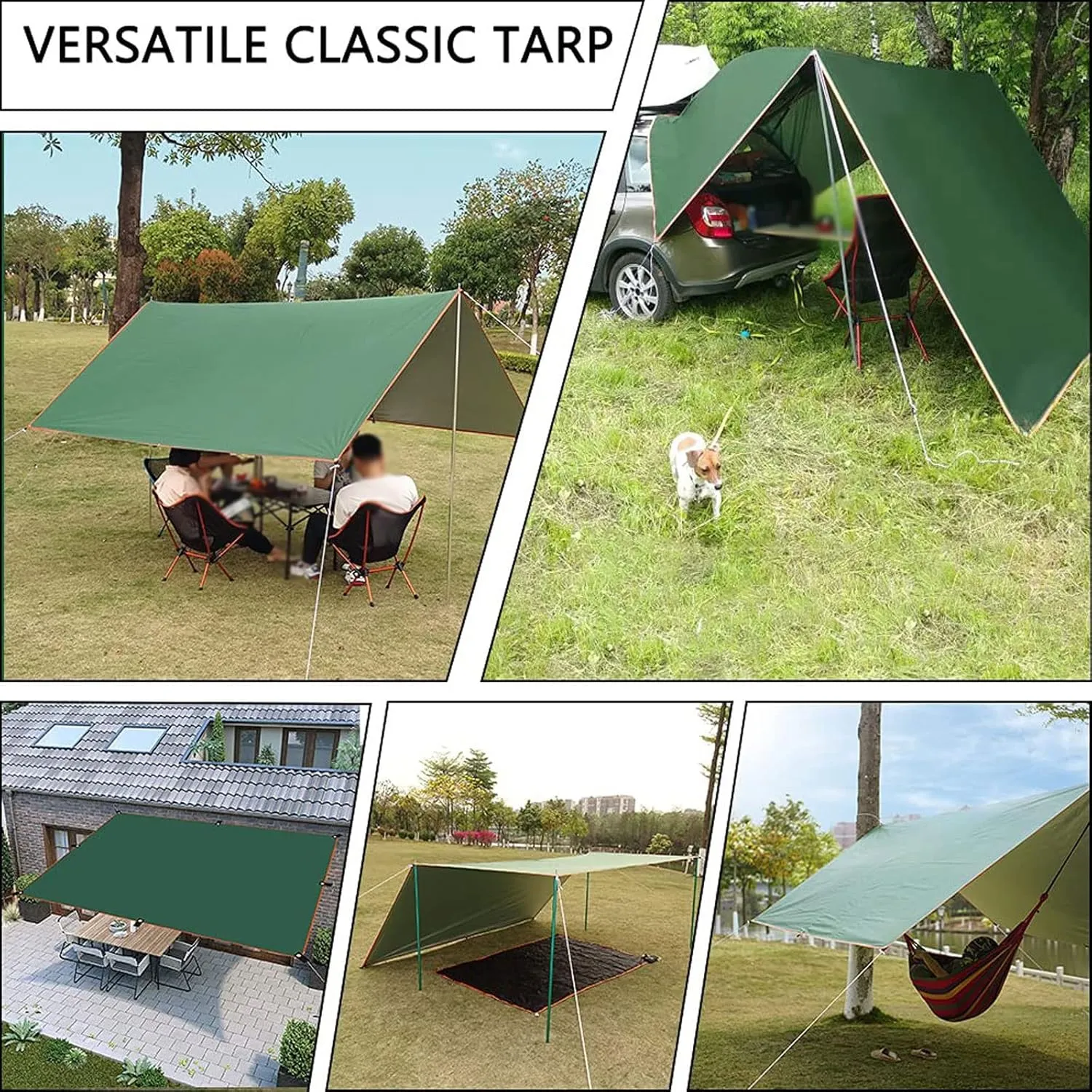 Camping Tarp,4x3m 3x3m Awning Waterproof Tarp Tent Shade Ultralight Garden Canopy Sunshade Outdoor Camping Hammock Tourist Beach Sun Shelter (Color : Blue, Size : 3 * 3m)