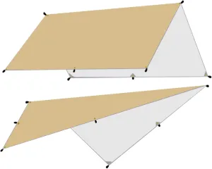 Camping Tarp,4x3m 3x3m Awning Waterproof Tarp Tent Shade Ultralight Garden Canopy Sunshade Outdoor Camping Hammock Tourist Beach Sun Shelter (Color : Khaki, Size : 3 * 5m)