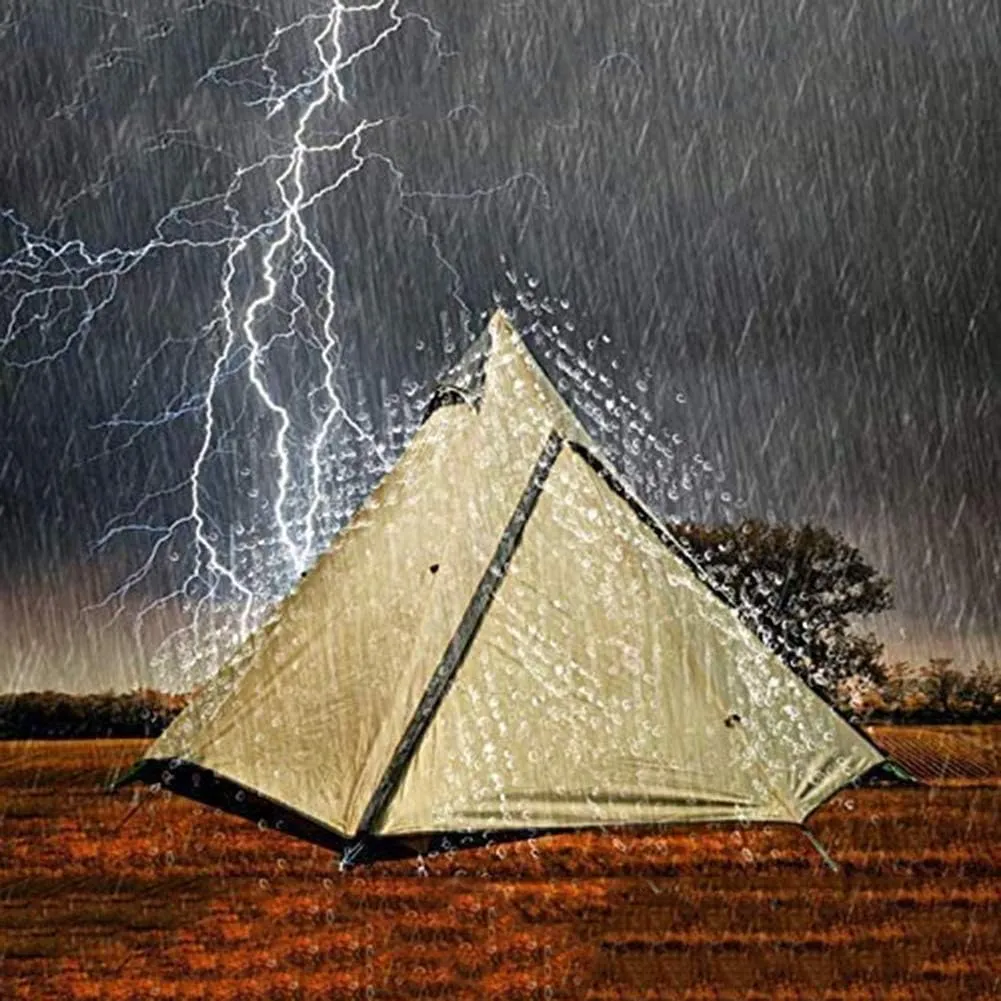 Camping Teepee Tent Yurt Tent with Screen 4 Season Double Layers Waterproof Anti-UV Windproof Tents for Outdoor Camping Hiking Hunting 3-4 Person (Brown 320X240X200CM) (Brown 320X240X200CM)