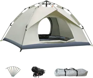 Camping Tent 2-3/3-4 Person Outdoor Dome Tent Automatic Instant Easy Pop Up Tent Beach Camping Folding Tent with Carry Bag Blocks Wind & Rain Easy Set Up