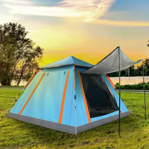 Camping Tent Outdoor for 4-5 Person Foldable Waterproof Tent with 2 Mosquito Nets Windows Carrying Bag for Hiking Climbing Adventure Fishing(Green)
