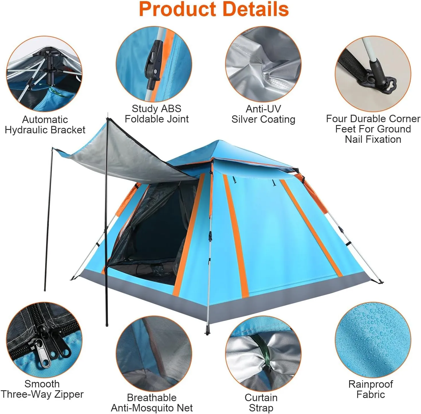 Camping Tent Outdoor for 4-5 Person Foldable Waterproof Tent with 2 Mosquito Nets Windows Carrying Bag for Hiking Climbing Adventure Fishing(Green)