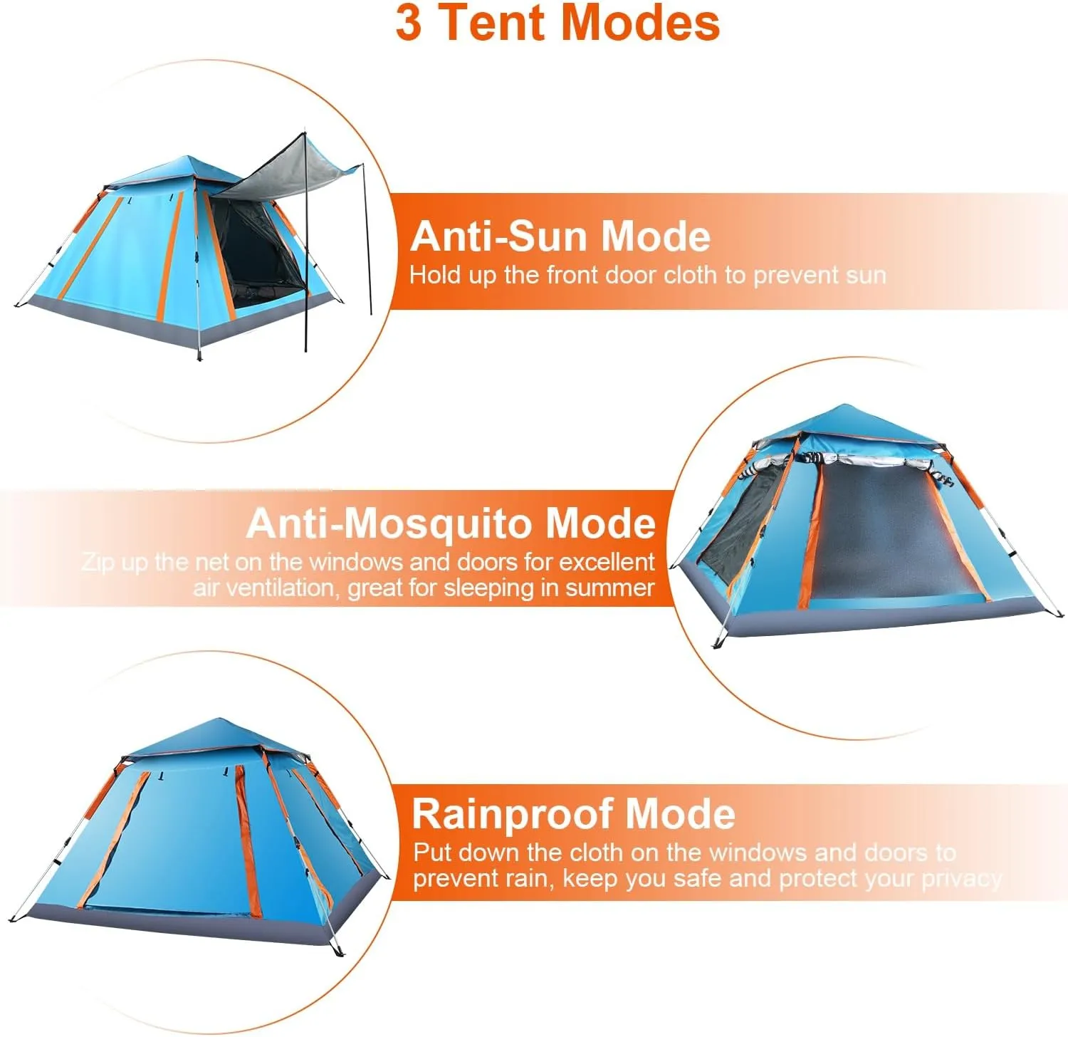 Camping Tent Outdoor for 4-5 Person Foldable Waterproof Tent with 2 Mosquito Nets Windows Carrying Bag for Hiking Climbing Adventure Fishing(Green)