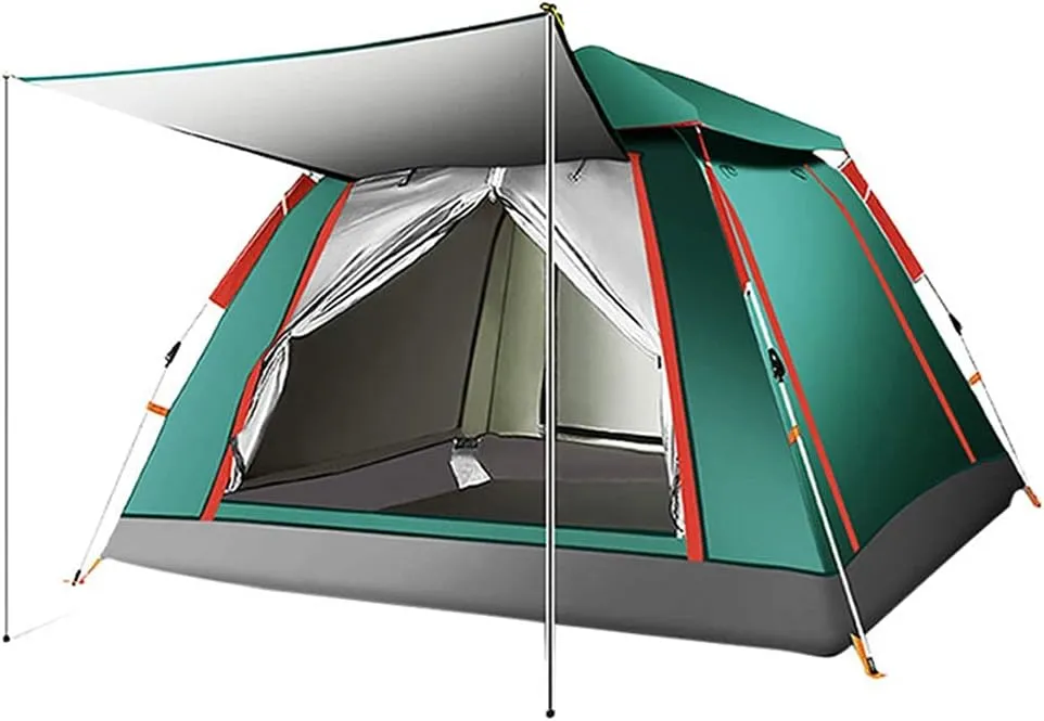 Camping Tent Rainproof Multifunction Folding Automatic Outdoor Thick Family Tents 3-4 Person (3/4 Person M?rkgr?n) (3/4 Person Bl?)