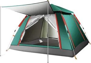 Camping Tent Rainproof Multifunction Folding Automatic Outdoor Thick Family Tents 3-4 Person (3/4 Person M?rkgr?n) (3/4 Person Bl?)