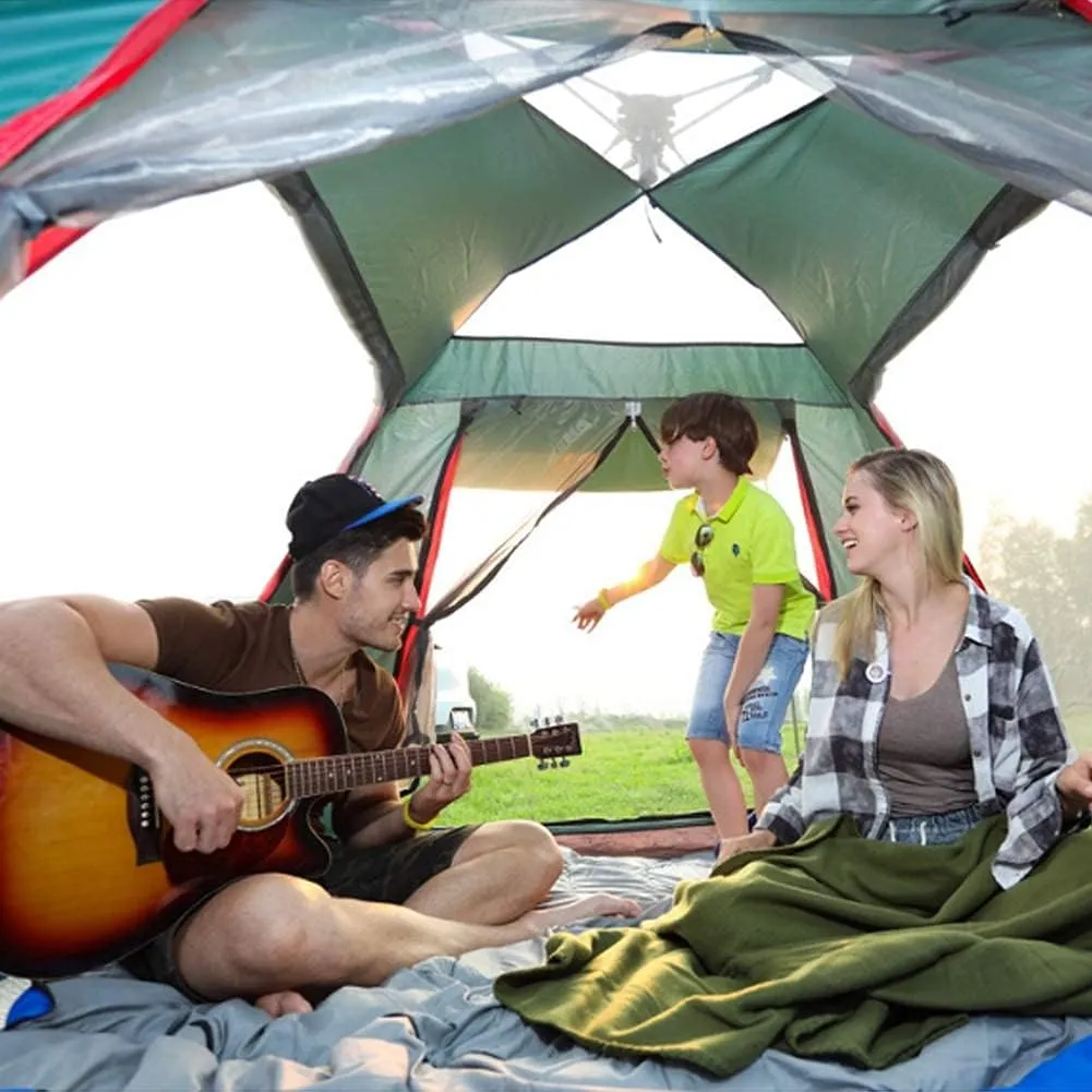 Camping Tent Rainproof Multifunction Folding Automatic Outdoor Thick Family Tents 3-4 Person (3/4 Person M?rkgr?n) (3/4 Person Bl?)