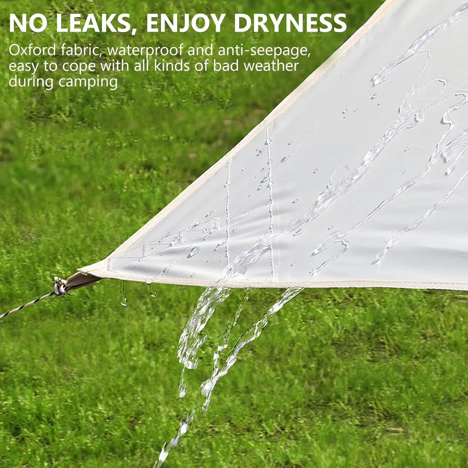 Camping Tent Tarp, Hammock Rain Fly Tent Tarp with Tent Stakes and Carry Bag, Waterproof Sun Shade Sail, Camping Tarpaulin Shelter for Camping Hiking Outdoor(118 * 118in)