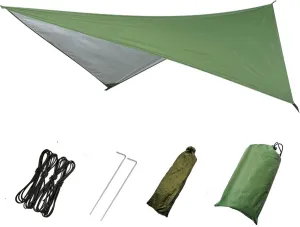 Camping Tent Tarp, Waterproof Sunproof Tent Canopy, Lightweight Hammock Sun Shelter Shade Tent Tarp Awning Canopy, Portable Family Beach Tent Sun Shade Canopy for(300x300CM-Silvery Green)