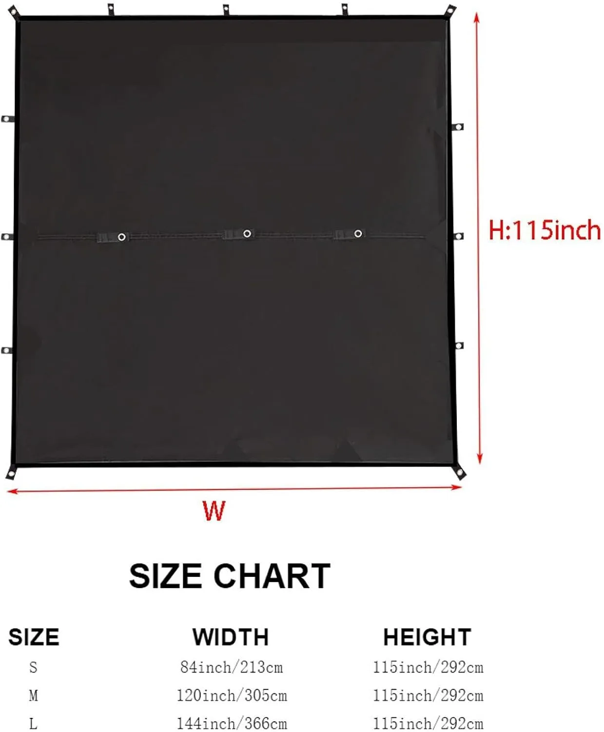 Camping Tent Tarp Waterproof with 6 Stakes and 6 Ropes Sun Canopy Multifunctional for Travelling, Party Easily Install, Black S