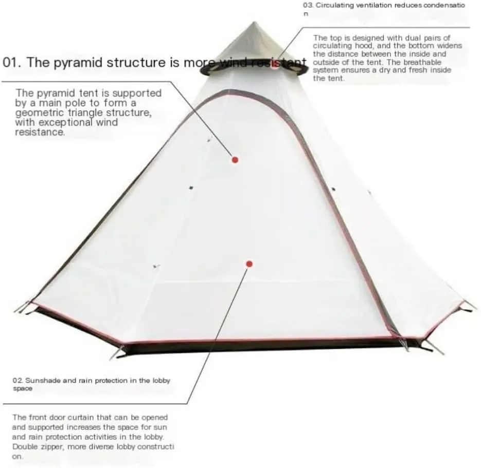 Camping Tent Tent Outdoor Camping Tent Camping Portable Tent Multi-Person Double-Layer Windproof Tent Beach Park Tent Waterproof Tent