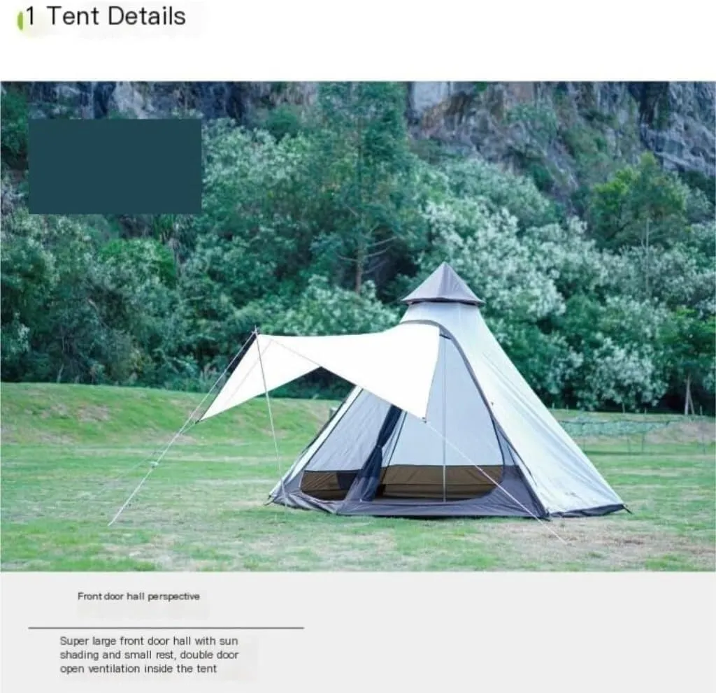 Camping Tent Tent Outdoor Camping Tent Camping Portable Tent Multi-Person Double-Layer Windproof Tent Beach Park Tent Waterproof Tent