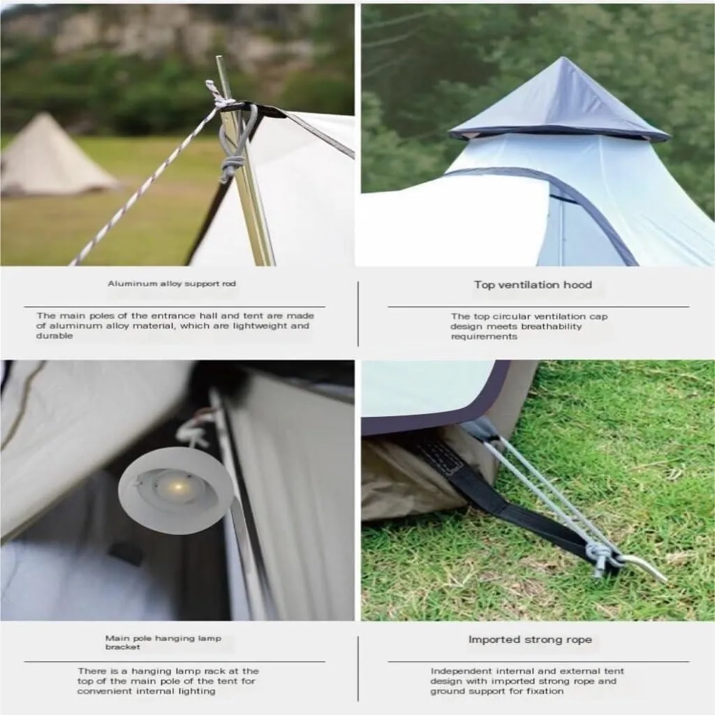 Camping Tent Tent Outdoor Camping Tent Camping Portable Tent Multi-Person Double-Layer Windproof Tent Beach Park Tent Waterproof Tent