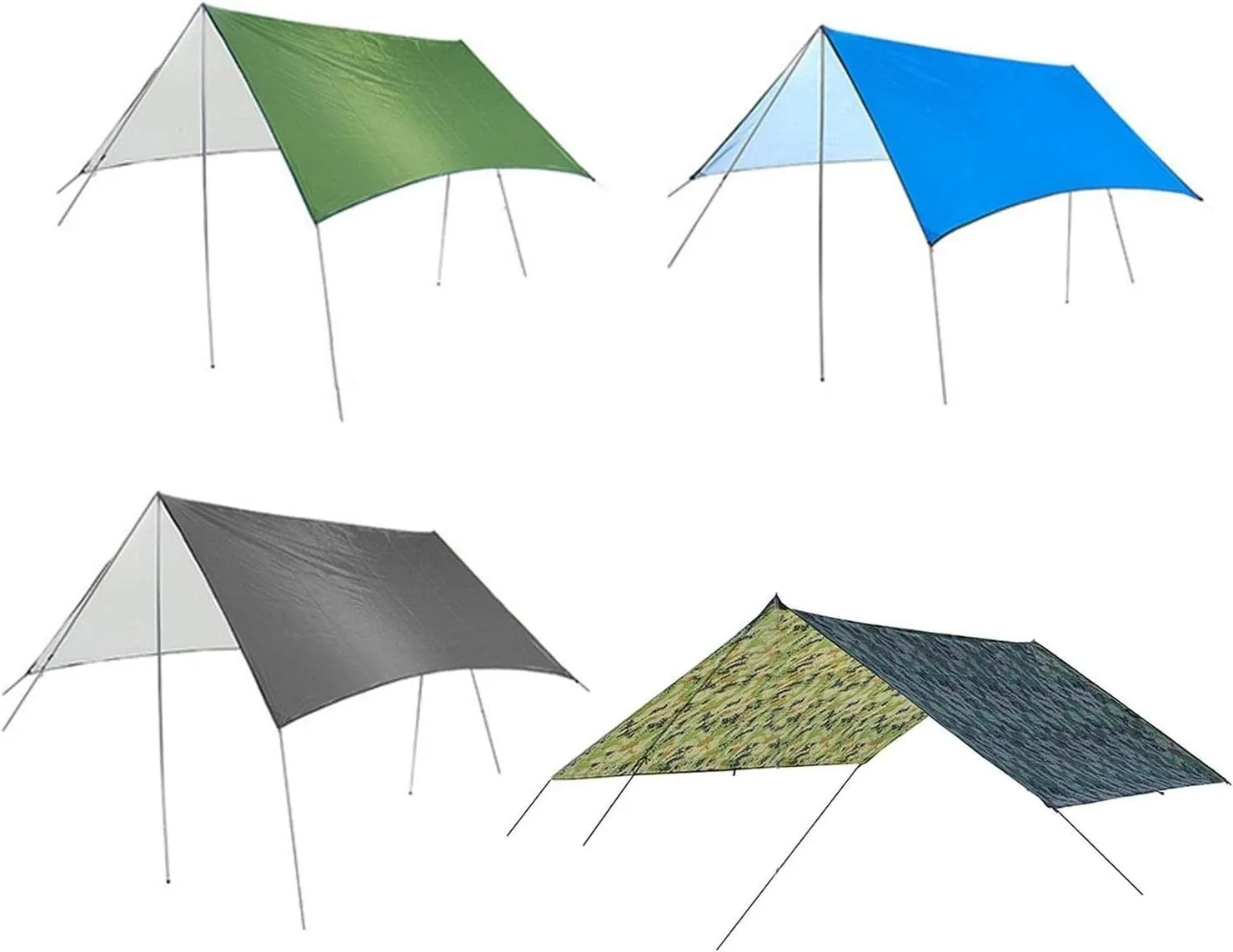 Camping Tent Waterproof Tent Tarp Durable Portable Multifunctional Camping Picnic Pad Mat Ground Sheet Mat Beach Sun Shelter for Beach Hiking (Color :