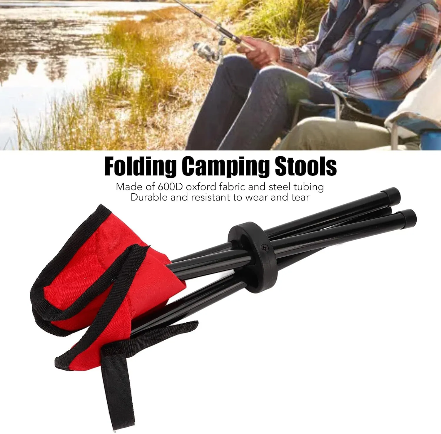 Camping Tripod Stools, 3 Legs Folding Portable Tall Slacker Chair Lightweight Camping Tripod Seat Garden Lawn for Outdoor Hiking Hunting Fishing