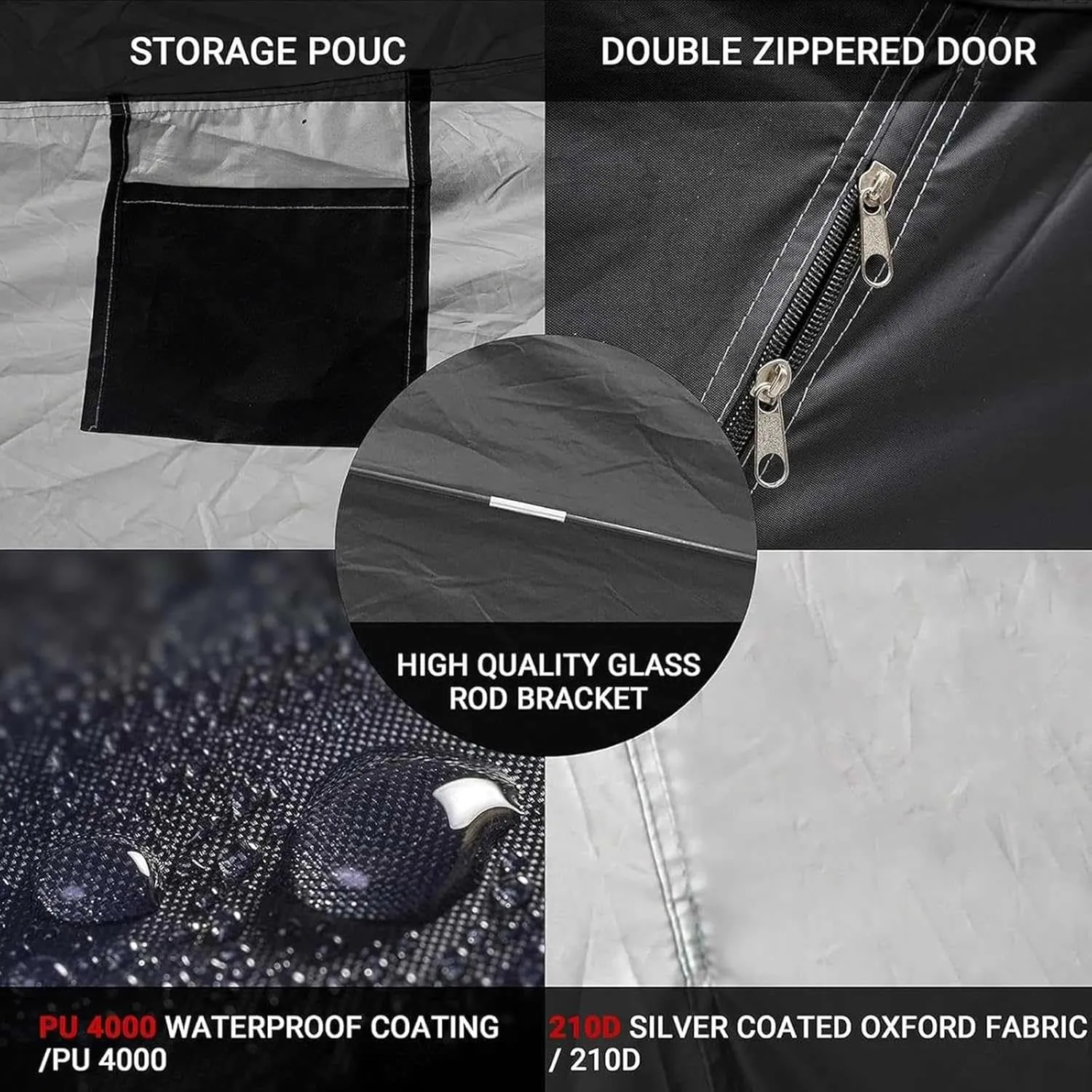 Can Be Spliced Motorcycle Tent, Bike Tent Outdoor Storage, Multiple Splices Possible, Built-in Storage Pockets and Ventilation Windows, Rainproof Zippers, for Outdoor Bike Storage, Patio Tools