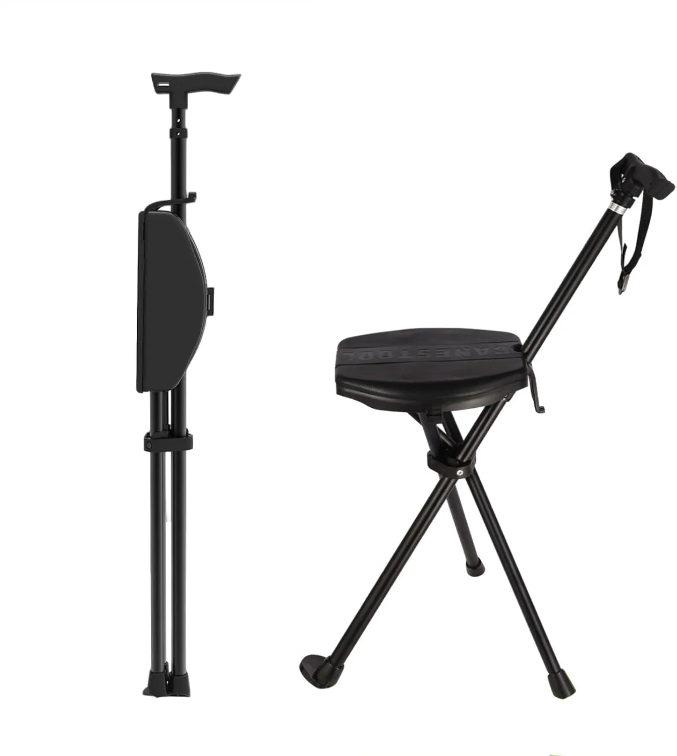Cane with Seat,Portable Trekking Hiking Pole,Walking Cane with Seat,Folding Walking Stick with Seat,Foldable Chair,Lightweight Aluminum,Easy Carry and Storage for Camping,Hiking