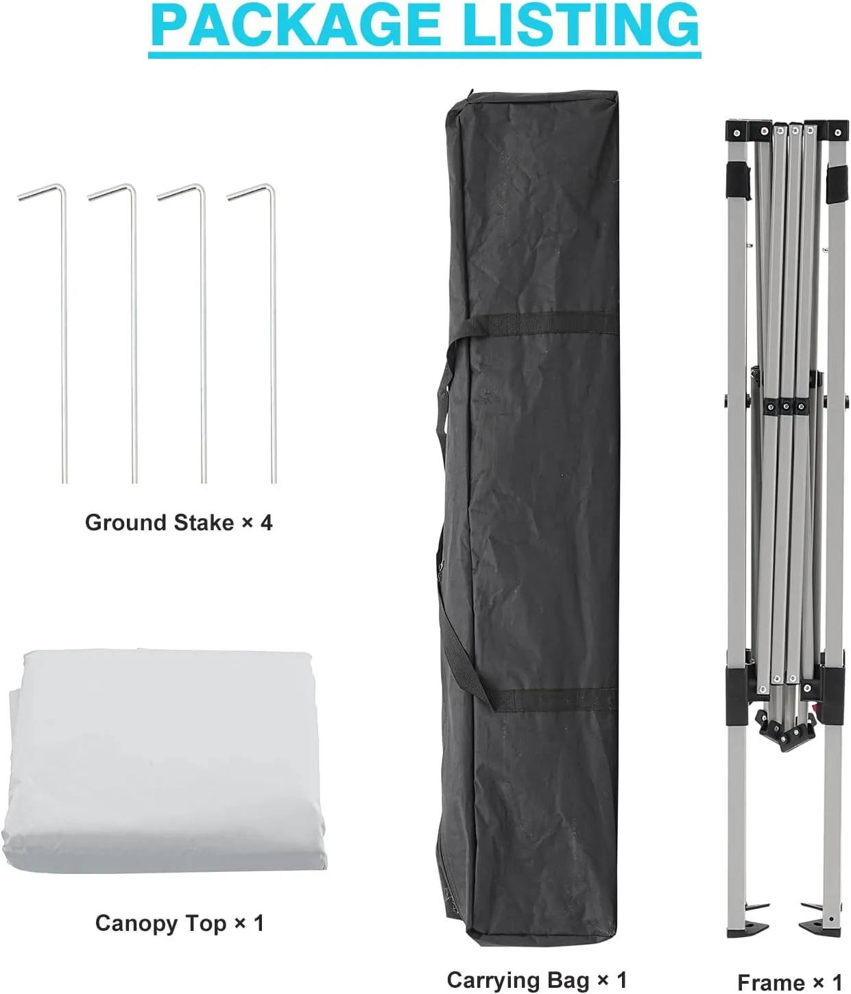 Canopy Tent, 10X10 FT Pop Up Canopy Outdoor Instant Tent Slant Legs with Carrying Bag, Portable Gazebo Shelter for Patio Deck Garden and Beach - 8X8 FT Canopy Cover (White)