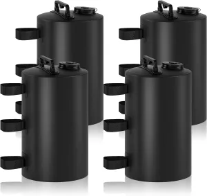 Canopy Water Weights Bag, 88 lb Tent 4 Leg Weights Bag, Portable 10L Water Bag Windproof Fixed Canopy Weights Bag, for Outdoor Pop Up Tent, Canopies, Gazebo, Shelter, 4 Pack (10L Black)