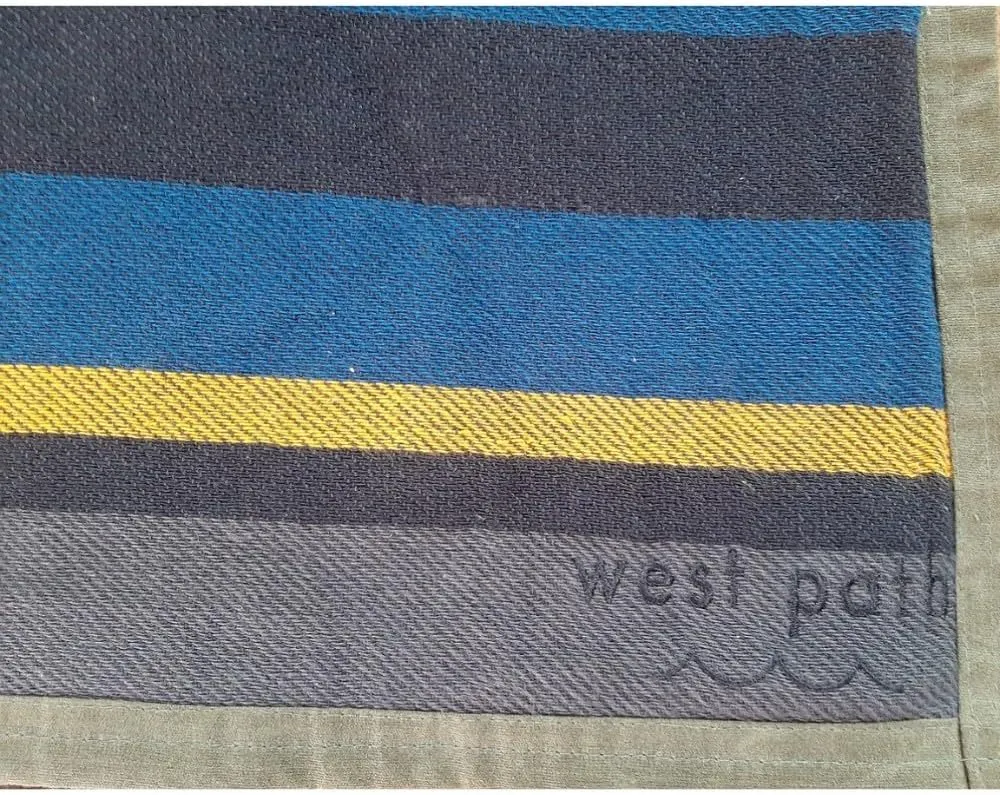 Canvas Camp Blanket – Waterproof Outdoor Blanket, Waxed Canvas with Water Repellent Backing, Bushcraft & Campfire Friendly, Ideal for Camping, Hiking, Beach, Picnic & Festivals (Blue/Grey, Regular)