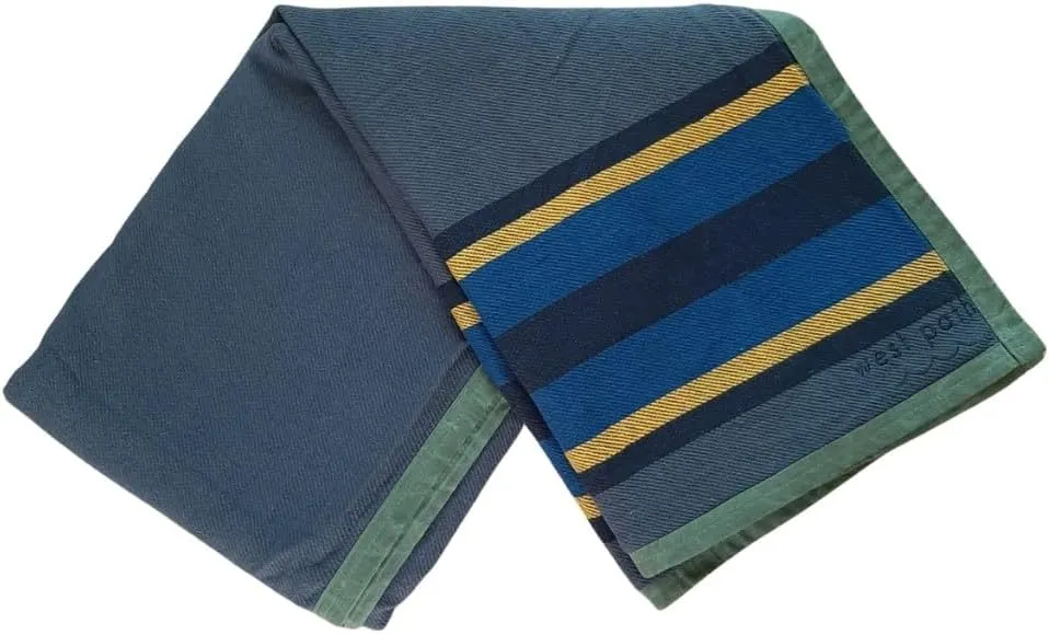 Canvas Camp Blanket – Waterproof Outdoor Blanket, Waxed Canvas with Water Repellent Backing, Bushcraft & Campfire Friendly, Ideal for Camping, Hiking, Beach, Picnic & Festivals (Blue/Grey, Regular)