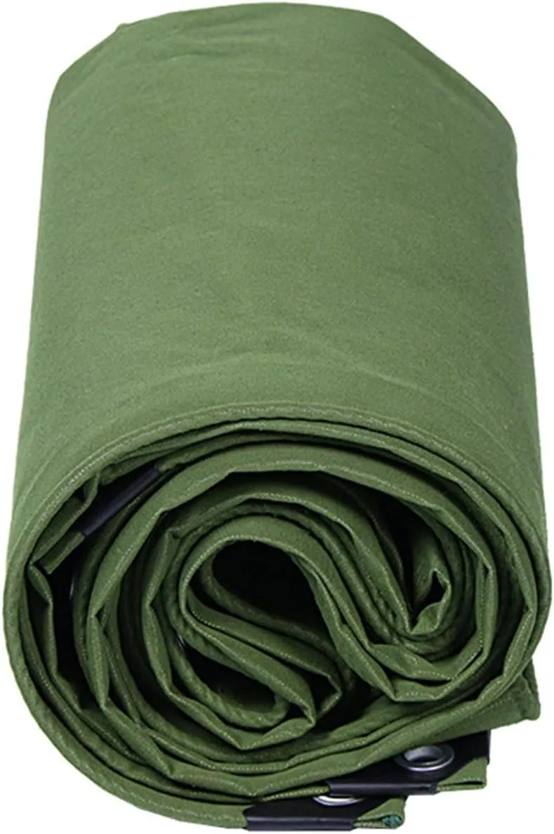 Canvas Tarps Truck Tarp Waterproof 3x3ft, Heavy Duty Tarpaulin Cover, tarp Cover Waterproof with Aluminum Grommets, Heavy Duty Thick Material, for Roof, Outdoor, Patio