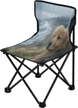 Car Dog Portable Outdoor Folding Chair Anti-Slip Padded Oxford Cloth Stool Camping Chair Small for Beach Hiking Fishing Gardening Quad Camp Chair