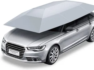 Car Tent with Remote Automatic Car Umbrella Cover Portable Movable Carport Folded Automobile Protection Sun Shade Anti-UV Canopy Sun-Proof Shelters SUV