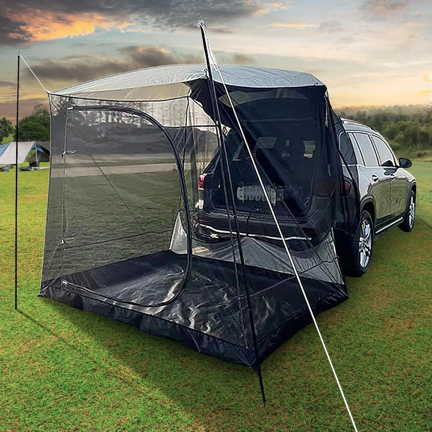 Car Tents for Camping SUV - Oxford Camping Tent Tailgate Car Attachment - Foldable UV-Proof Car Rear Extension Tent Car Camping Road Trip Tent for Outdoor