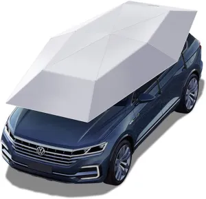 Car Umbrella Sun Shade, Semi-Automatic Car Tent, Movable Carport, Folded Portable Car Canopy Cover, Anti-UV, Water-Proof, Proof Wind