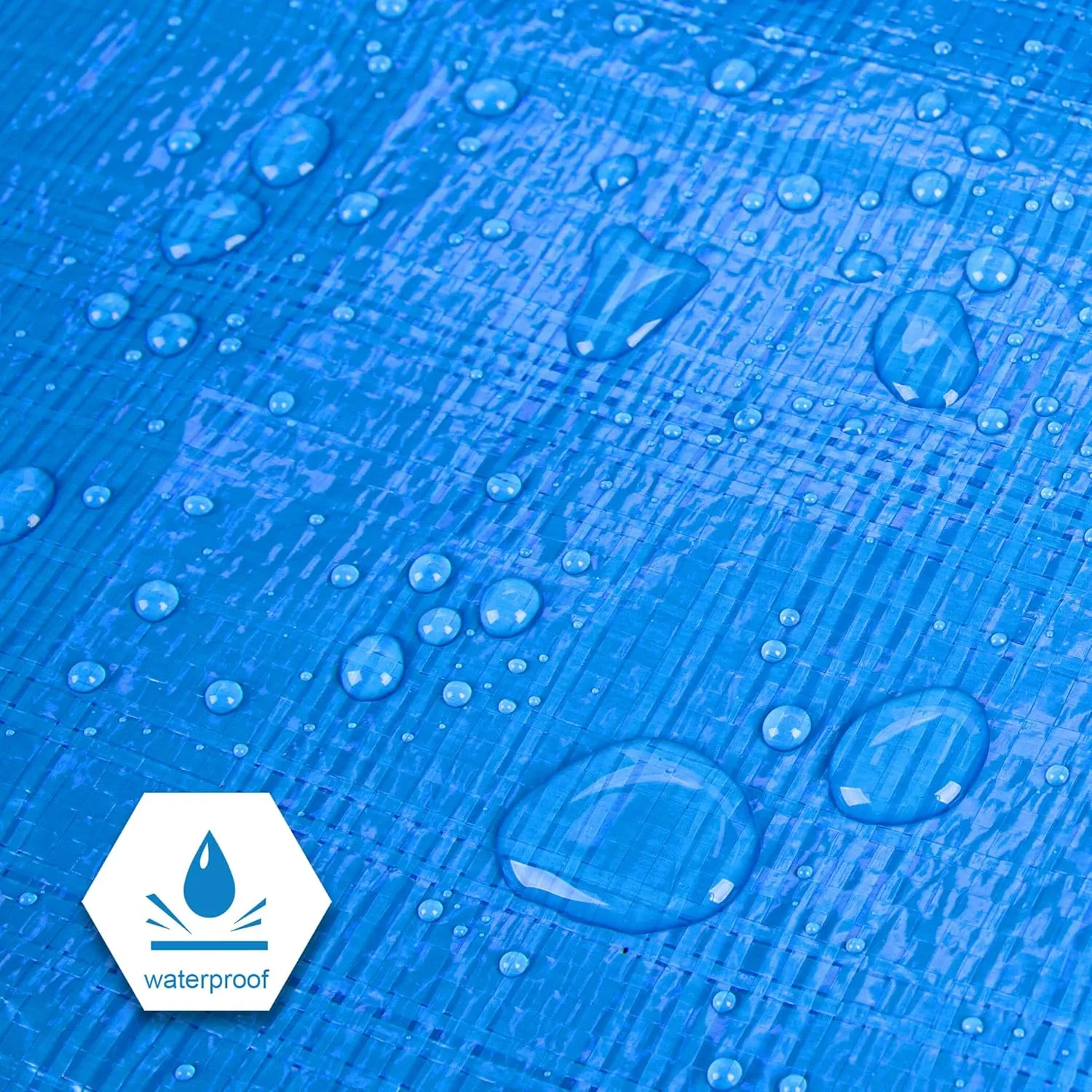 CARTMAN Finished Size 30x40 Feet Blue Poly Tarp 5 Mil Thick, Multipurpose Protective Cover for Camping, Tent, Boat, RV, Car