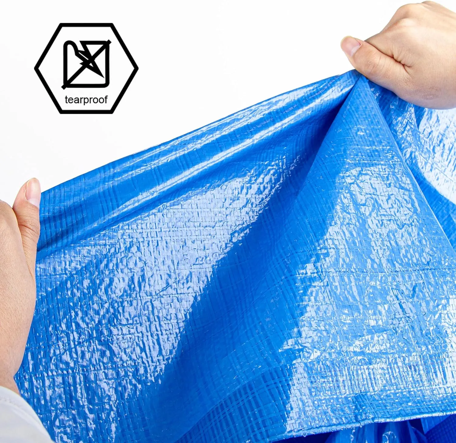 CARTMAN Finished Size 30x40 Feet Blue Poly Tarp 5 Mil Thick, Multipurpose Protective Cover for Camping, Tent, Boat, RV, Car